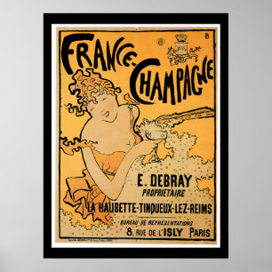 Frankrijk Champagne Drink wijn en kunst Poster