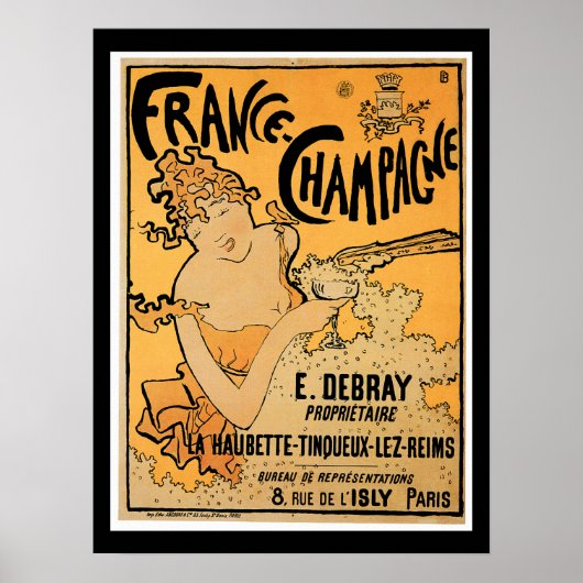 Frankrijk Champagne Drink wijn en kunst Poster (Voorkant)