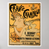 Frankrijk Champagne Drink wijn en kunst Poster (Voorkant)