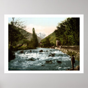  Frankrijk: de Pique Waterfall Poster