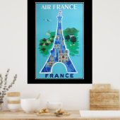 Frankrijk Eifel Tower Travel Vintage poster (Keuken)