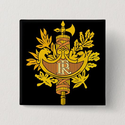 frankrijk embleem vierkante button 5,1 cm (Voorkant)
