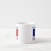 Frankrijk en Franse vlag Blue Personalisatie Espresso Kop (Voorkant)