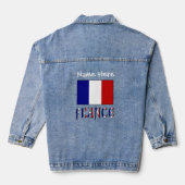 Frankrijk en Franse vlag White Personalisatie Denim Jacket (Achterkant)