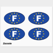 Frankrijk - Europese Unie Ovale Sticker (Vel)