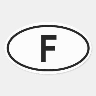 Frankrijk "F" Ovale Sticker