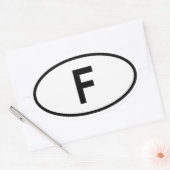 Frankrijk "F" Ovale Sticker (Envelop)