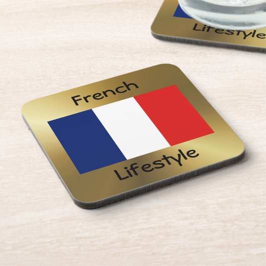 Frankrijk Flag+Text Onderzetter (Linkerzijde)