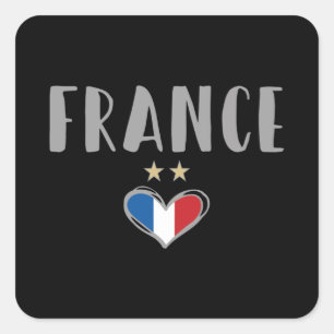 Frankrijk Football Ventilator Shirt met hart Vierkante Sticker