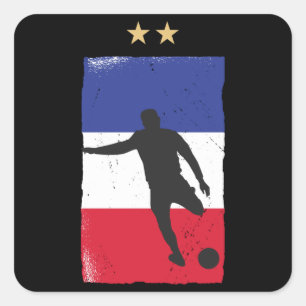 Frankrijk Football Ventin Shirt Franse vlag Vierkante Sticker