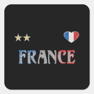 Frankrijk Football Ventin Shirt Franse vlag Vierkante Sticker