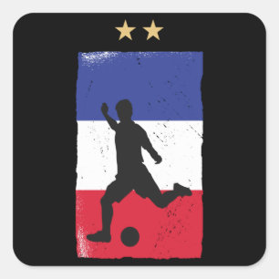 Frankrijk Football Ventin Shirt Franse vlag Vierkante Sticker