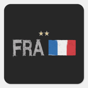 Frankrijk Football Ventin Shirt Franse vlag Vierkante Sticker