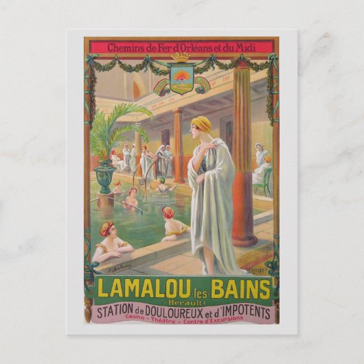 Frankrijk Franse Spa Hot Springs Reizen Briefkaart (Voorkant)