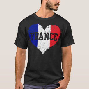 Frankrijk Franse vlag hart liefde T-shirt