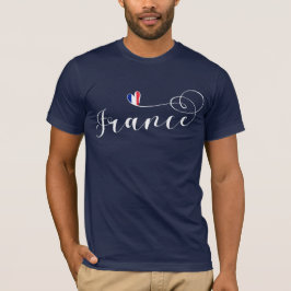 Frankrijk, Franse vlag in het hart T-shirt
