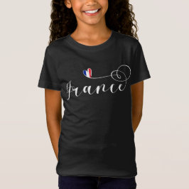Frankrijk, Franse vlag in het hart T-shirt