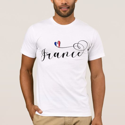 Frankrijk, Franse vlag in het hart T-shirt (Voorkant)