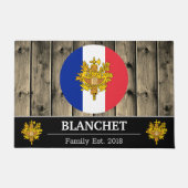 Frankrijk & Franse vlag rustiek hout / familie Deurmat (Voorkant)