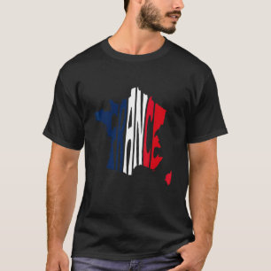 frankrijk geeft kaart met de franse vlag t-shirt