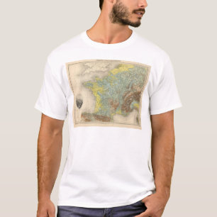 Frankrijk hypsometrisch t-shirt