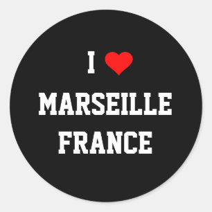 FRANKRIJK: Ik hou van Marseille Ronde Sticker