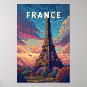 Frankrijk Illustratie Reis Kunst Vintage Poster