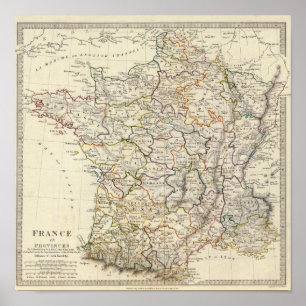 Frankrijk in provincies poster