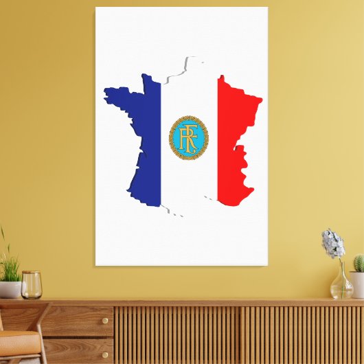 Frankrijk-kaart Canvas Afdruk (Insitu (Woonkamer))