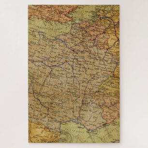 Frankrijk Kaart met Ephemera Legpuzzel