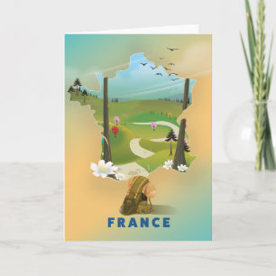 Frankrijk kaart vintage-poster