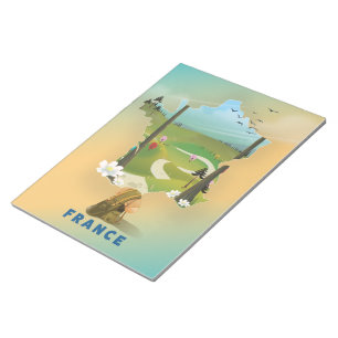 Frankrijk kaart vintage-poster notitieblok