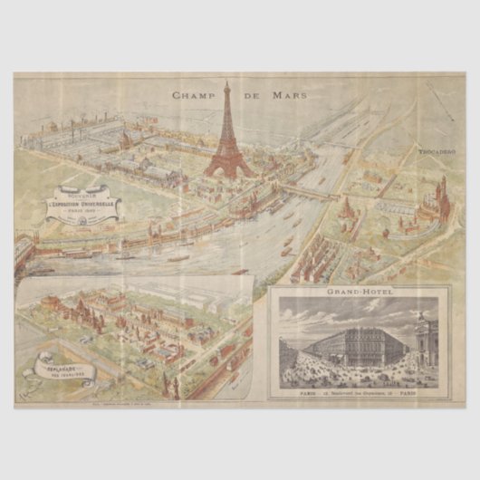 Frankrijk Kaart Weefselpapier of ontkoppeling Tissuepapier (Voorkant)