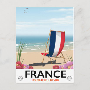 Frankrijk kust strand reisposter briefkaart