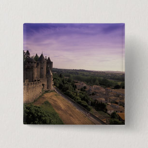 FRANKRIJK, Languedoc Carcassonne 2 Vierkante Button 5,1 Cm