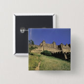 FRANKRIJK, Languedoc Carcassonne Vierkante Button 5,1 Cm (Voorkant /achterkant)