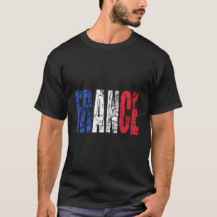 Frankrijk Letters - Franse vlag noodlijdend T-shirt