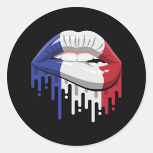 Frankrijk lipt trots wortelvlag ronde sticker