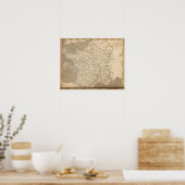 Frankrijk Map door Arrowsmith Poster (Keuken)