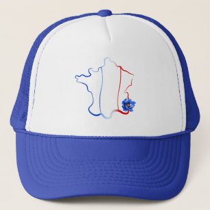 Frankrijk Map Paars Poppy France Veteran Trucker Pet