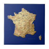 Frankrijk Map Tile Tegeltje (Voorkant)