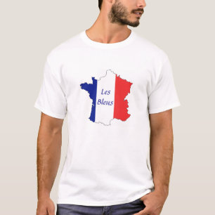 Frankrijk Map Tricolor Les Bleus T-shirt
