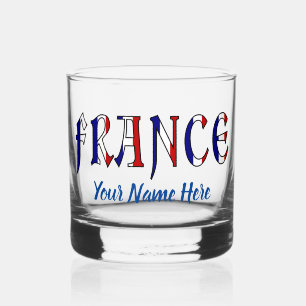 Frankrijk met Franse vlag kleuren Persoonlijk Whisky Glas