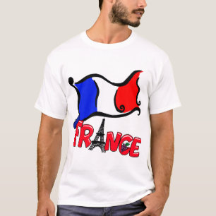 Frankrijk met vlaggenproducten t-shirt