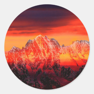 Frankrijk Mont Blanc kabelbaan Ronde Sticker