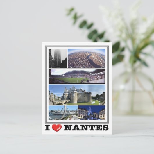 Frankrijk - Nantes - I Love - Briefkaart (Staand voorkant)
