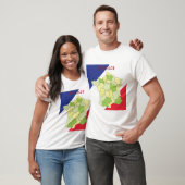Frankrijk nationale kleuren en kaart t-shirt (Unisex)