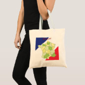 Frankrijk nationale kleuren en kaart tote bag (Voorkant (product))