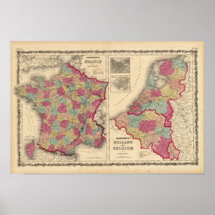 Frankrijk Nederland en België Poster