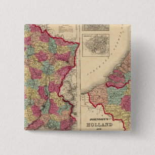 Frankrijk Nederland en België Vierkante Button 5,1 Cm